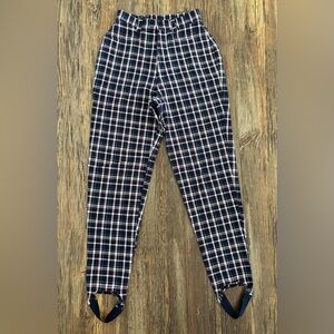 Best American Clothing Co. Stirrup Dress Pants Women’s 3/4 Blue Red White Plaid